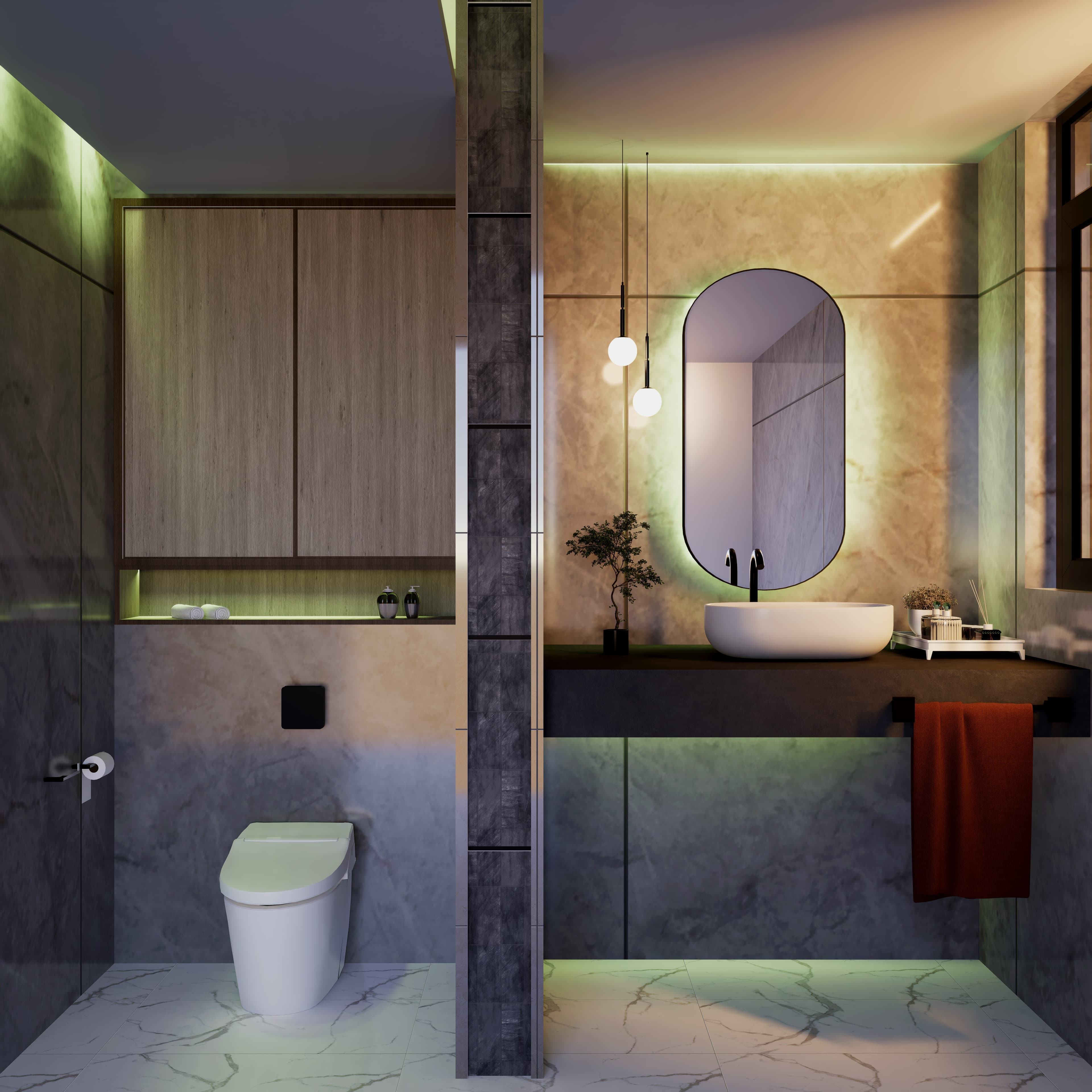 Premium bathroom interior render