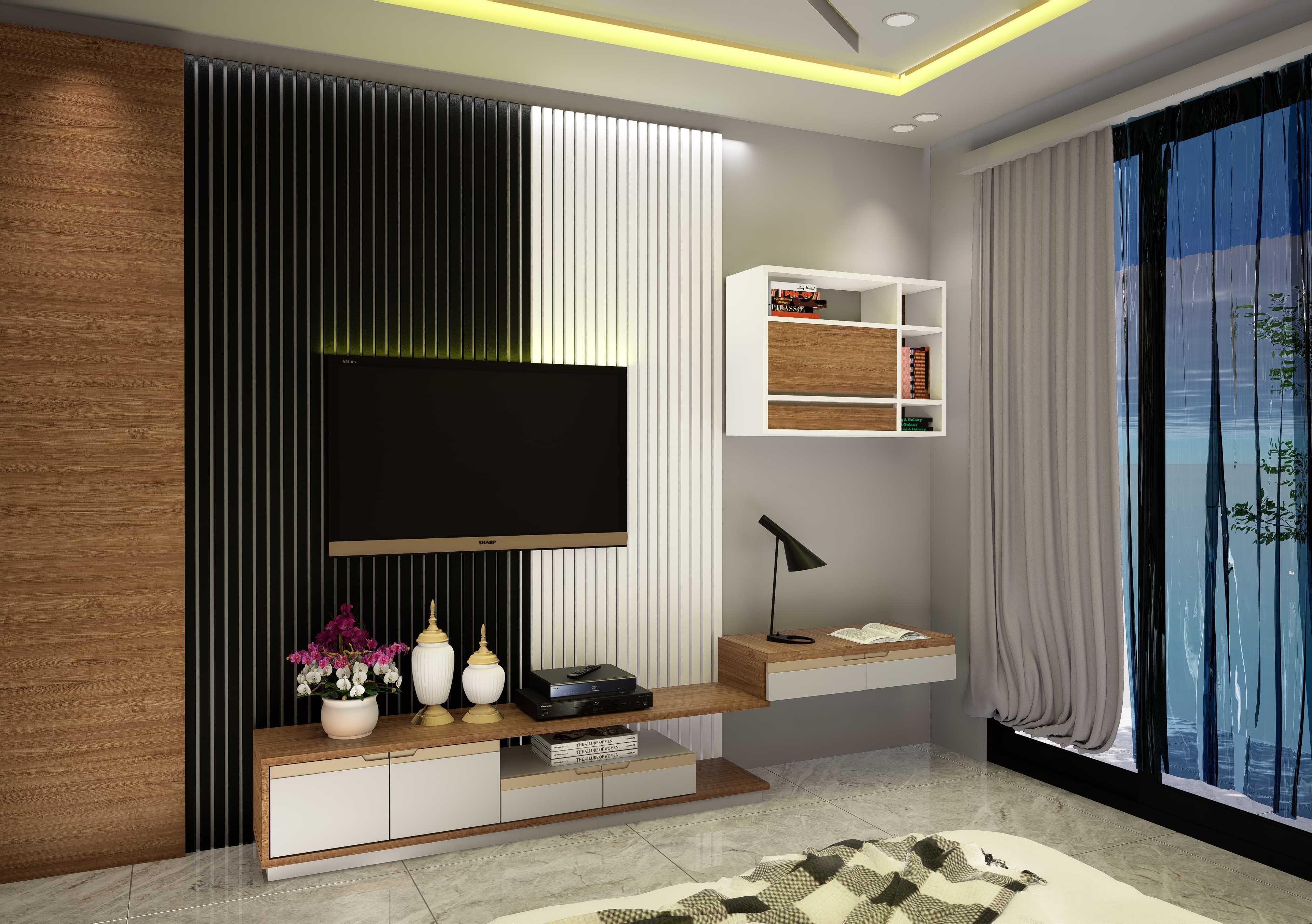 Modern living room interior visualisation